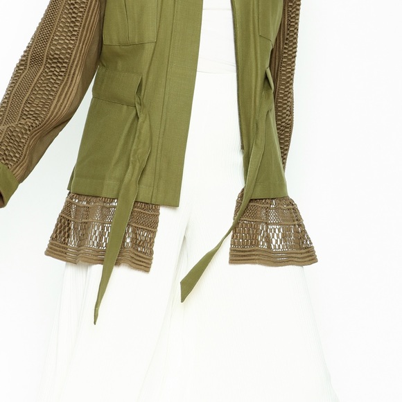 Sea New York Sz XS Baja Lace Military Jacket Army Green - Picture 5 of 14